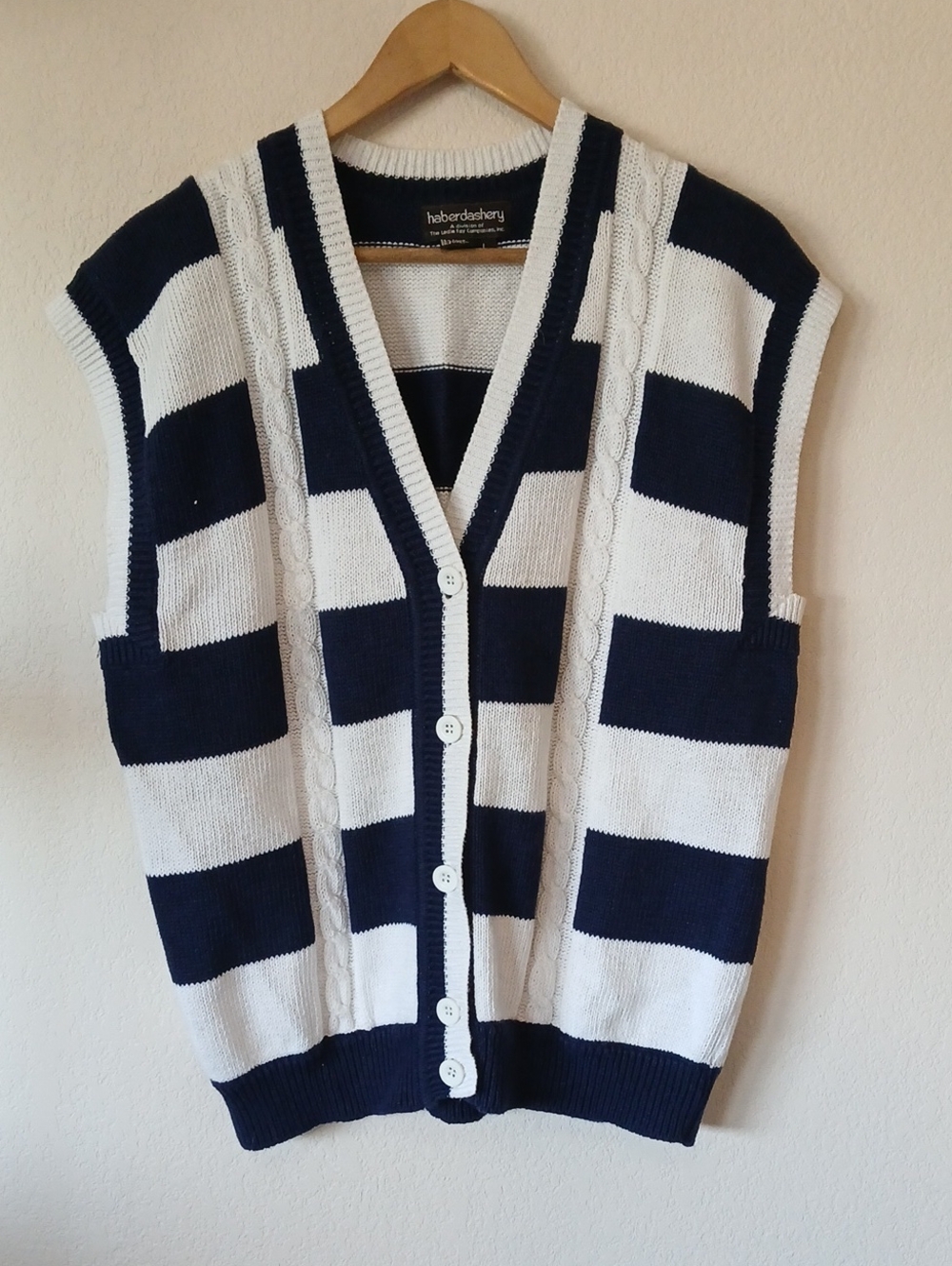 Vintage Haberdashery Striped Sweater Vest Cardigan